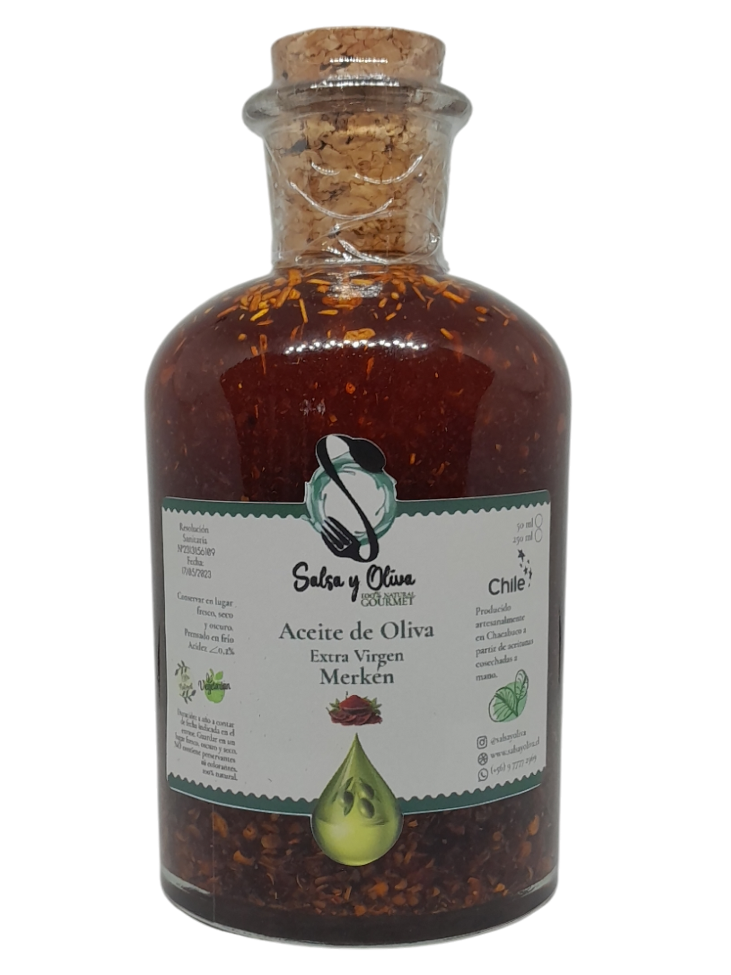 Aceite de Oliva Extra-Virgen con Merkén 250 cc