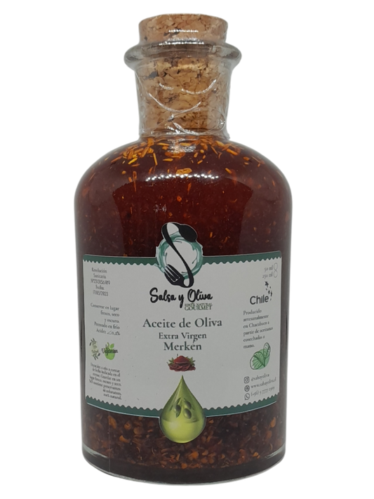 Aceite de Oliva Extra-Virgen con Merkén 250 cc